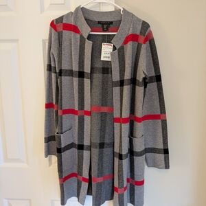 Tahari Women's Black, Gray, & Red Plaid Blazer Size XS